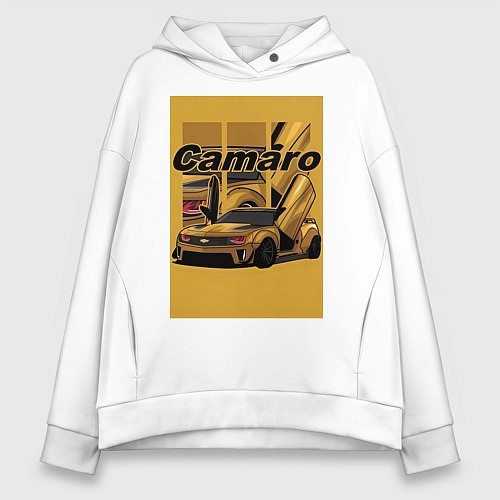 Женское худи оверсайз Chevrolet Camaro авто / Белый – фото 1