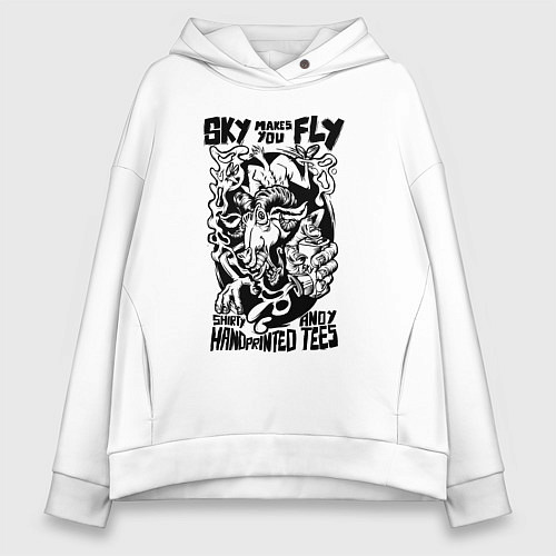 Женское худи оверсайз Небо зовёт летать / Белый – фото 1