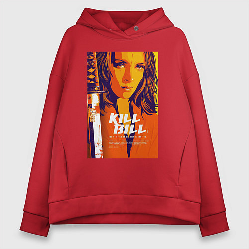 Женское худи оверсайз Kill bill - Uma Thurman / Красный – фото 1