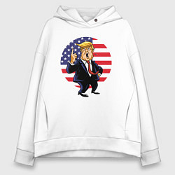 Толстовка оверсайз женская USA - Trump, цвет: белый