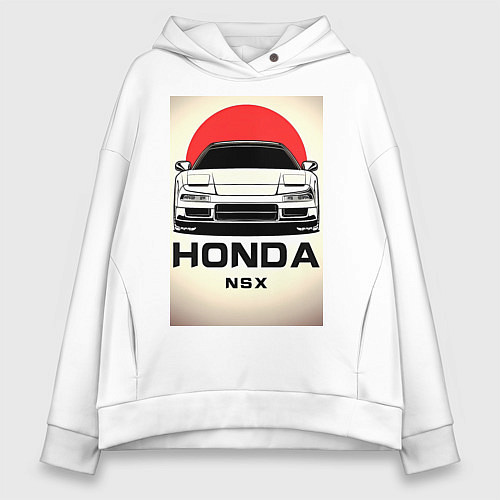 Женское худи оверсайз Honda nsx автомобиль / Белый – фото 1