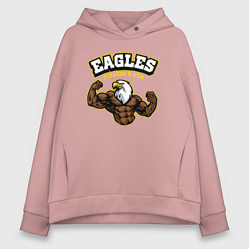 Женское худи оверсайз Eagles fitness / Пыльно-розовый – фото 1