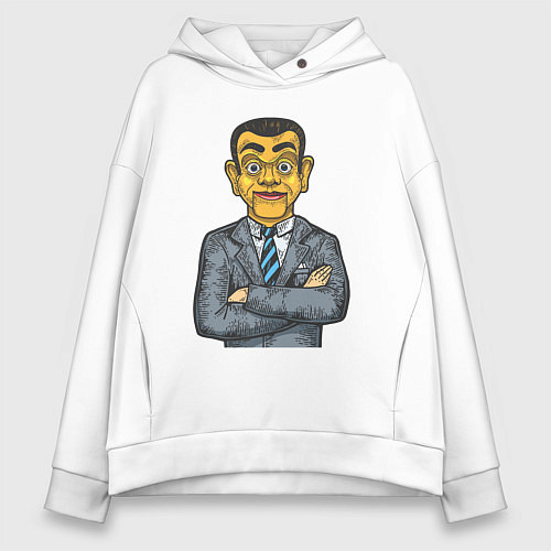 Женское худи оверсайз Человек кукла / Белый – фото 1
