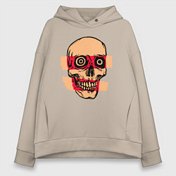 Женское худи оверсайз Череп рентген