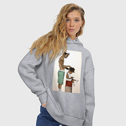 Толстовка оверсайз женская Парикмахер, цвет: меланж — фото 2