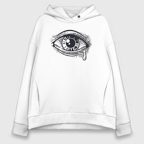 Женское худи оверсайз Плачущий глаз / Белый – фото 1