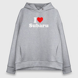 Толстовка оверсайз женская I love Subaru sport, цвет: меланж