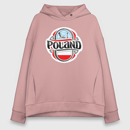 Женское худи оверсайз Poland / Пыльно-розовый – фото 1