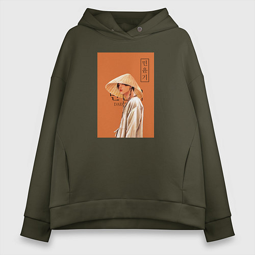 Женское худи оверсайз Мин Юнги Дечита / Хаки – фото 1