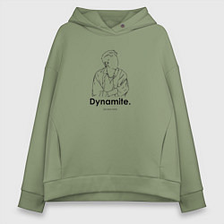 Толстовка оверсайз женская BTS Dynamite RM, цвет: авокадо