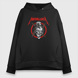 Толстовка оверсайз женская Metallica rock, цвет: черный
