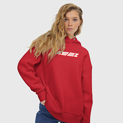Толстовка оверсайз женская Ateez logo, цвет: красный — фото 2