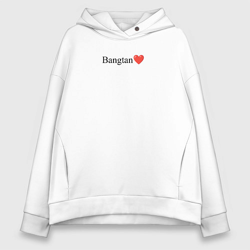 Женское худи оверсайз BTS Bangtan / Белый – фото 1