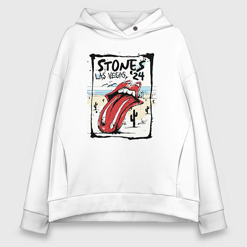 Женское худи оверсайз The Rolling Stones Las Vegas / Белый – фото 1