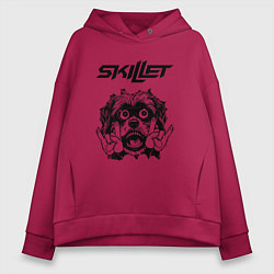 Толстовка оверсайз женская Skillet - rock dog, цвет: маджента