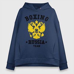Толстовка оверсайз женская Boxing Russia Team, цвет: тёмно-синий