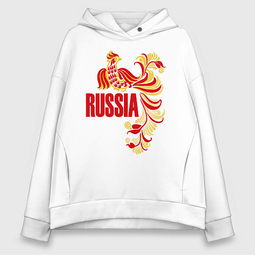 Женское худи оверсайз Russia / Белый – фото 1