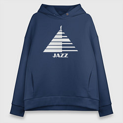 Толстовка оверсайз женская Джаз пирамида, цвет: тёмно-синий