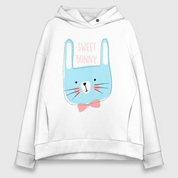 Толстовка оверсайз женская Sweet bunny, цвет: белый