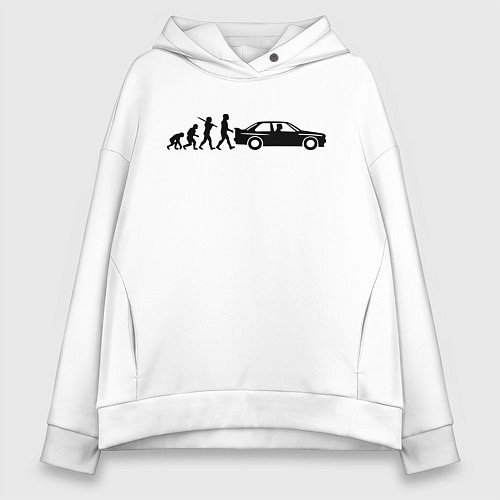 Женское худи оверсайз БМВ эволюция / Белый – фото 1