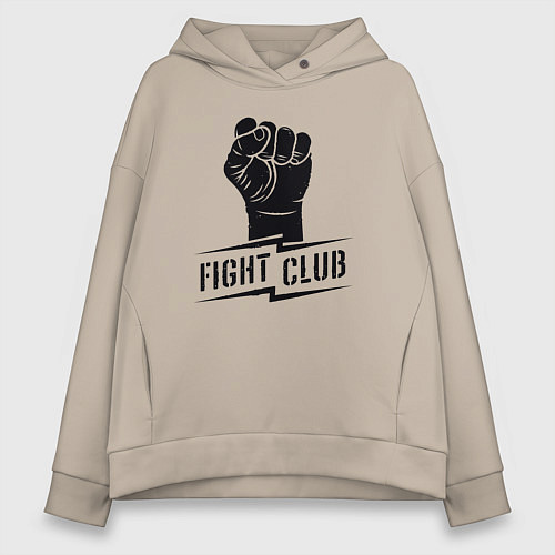 Женское худи оверсайз Fight club warrior / Миндальный – фото 1