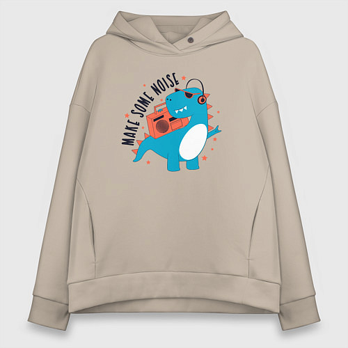 Женское худи оверсайз Давай-ка пошумим / Миндальный – фото 1