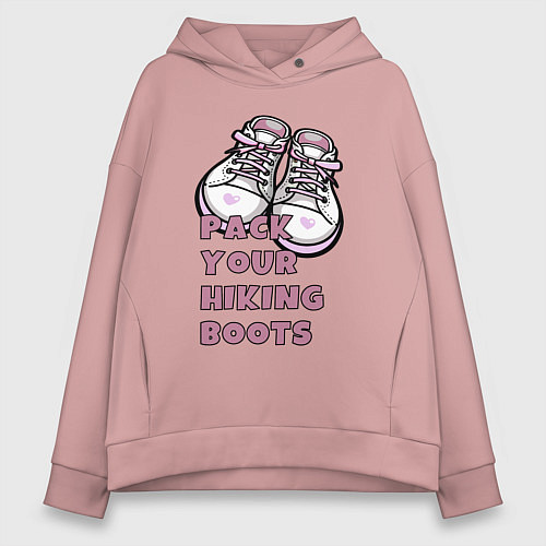 Женское худи оверсайз Pink boots / Пыльно-розовый – фото 1