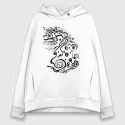 Толстовка оверсайз женская Вдохновение из природы, цвет: белый