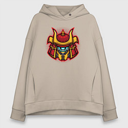 Толстовка оверсайз женская Samurai warrior, цвет: миндальный