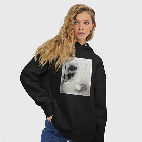 Женское худи оверсайз Graphic Abstract / Черный – фото 3