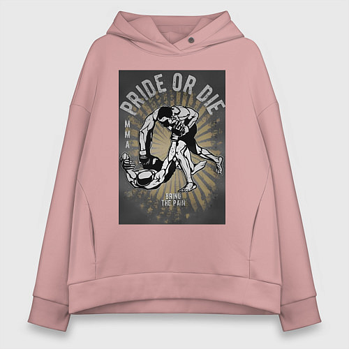 Женское худи оверсайз MMA бой / Пыльно-розовый – фото 1