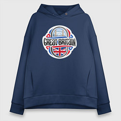 Толстовка оверсайз женская Great Britain, цвет: тёмно-синий