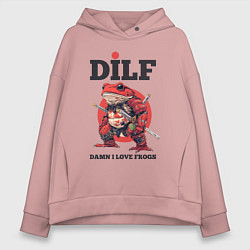 Женское худи оверсайз DILF damn I love frogs