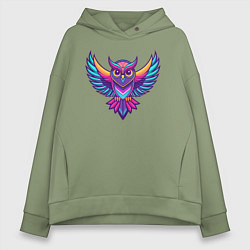 Женское худи оверсайз Сова с распахнутыми крыльями