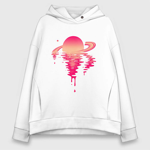 Женское худи оверсайз Вечер на Сатурне / Белый – фото 1