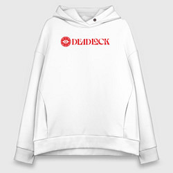 Толстовка оверсайз женская Deadlock red logo, цвет: белый