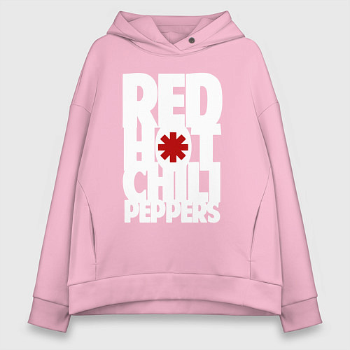 Женское худи оверсайз RHCP - title and logo / Светло-розовый – фото 1