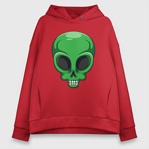 Женское худи оверсайз Green skeletor / Красный – фото 1