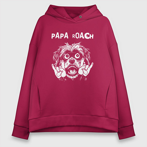 Женское худи оверсайз Papa Roach rock dog / Маджента – фото 1