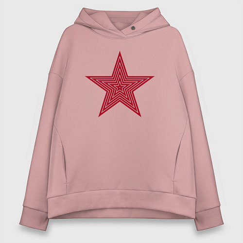 Женское худи оверсайз USSR red star / Пыльно-розовый – фото 1