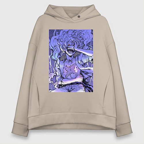 Женское худи оверсайз Ван-Пис Луффи улыбается / Миндальный – фото 1