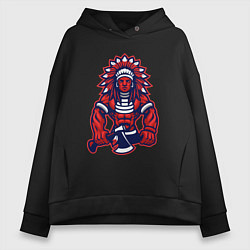 Женское худи оверсайз Индеец с топором