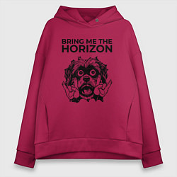 Толстовка оверсайз женская Bring Me the Horizon - rock dog, цвет: маджента