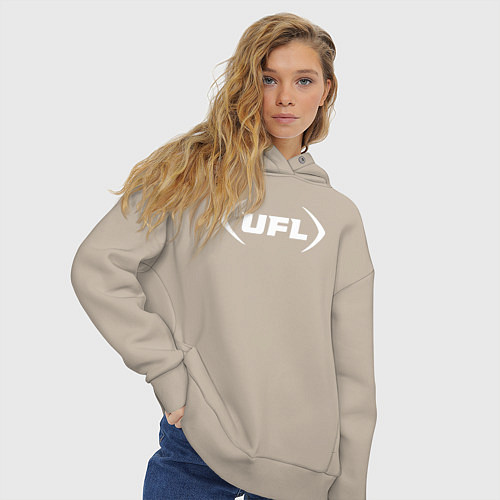 Женское худи оверсайз Ufl logo / Миндальный – фото 3