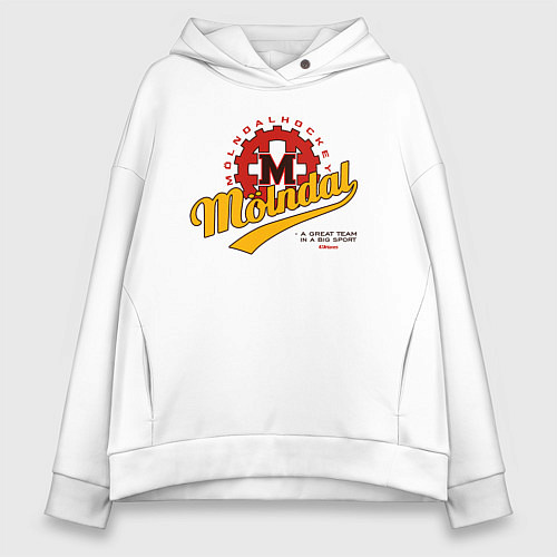 Женское худи оверсайз Molndal hockey / Белый – фото 1