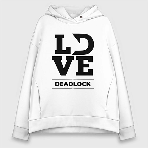 Женское худи оверсайз Deadlock love classic / Белый – фото 1