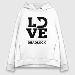 Толстовка оверсайз женская Deadlock love classic, цвет: белый