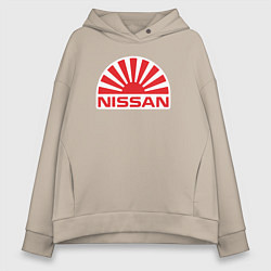 Толстовка оверсайз женская Nissan car, цвет: миндальный