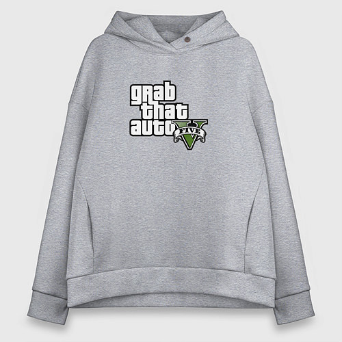 Женское худи оверсайз GTA5 игровое лого / Меланж – фото 1