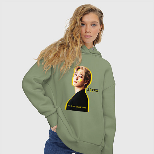 Женское худи оверсайз Улыбка astro / Авокадо – фото 3